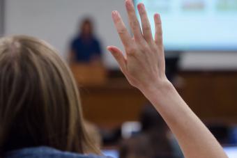 A student raising their hand