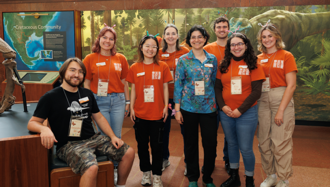 A group of volunteers pose for a photo