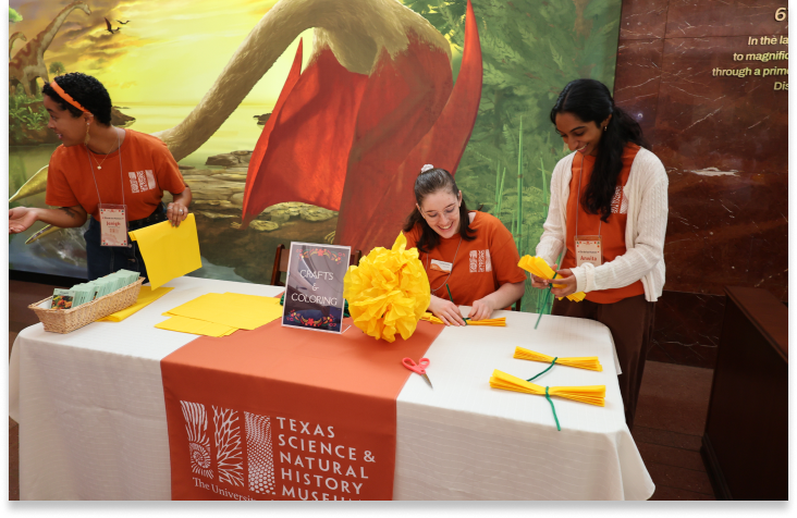 Volunteers preparing for an event