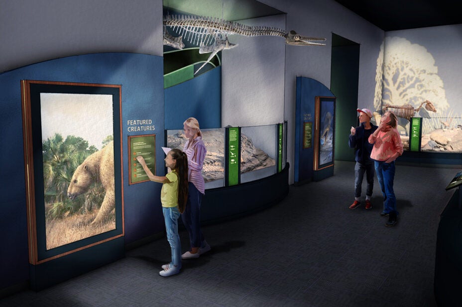 Rendering of new Paleontology Gallery