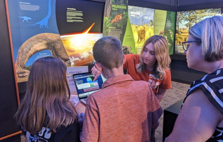 visitors doing an Earth Day activity