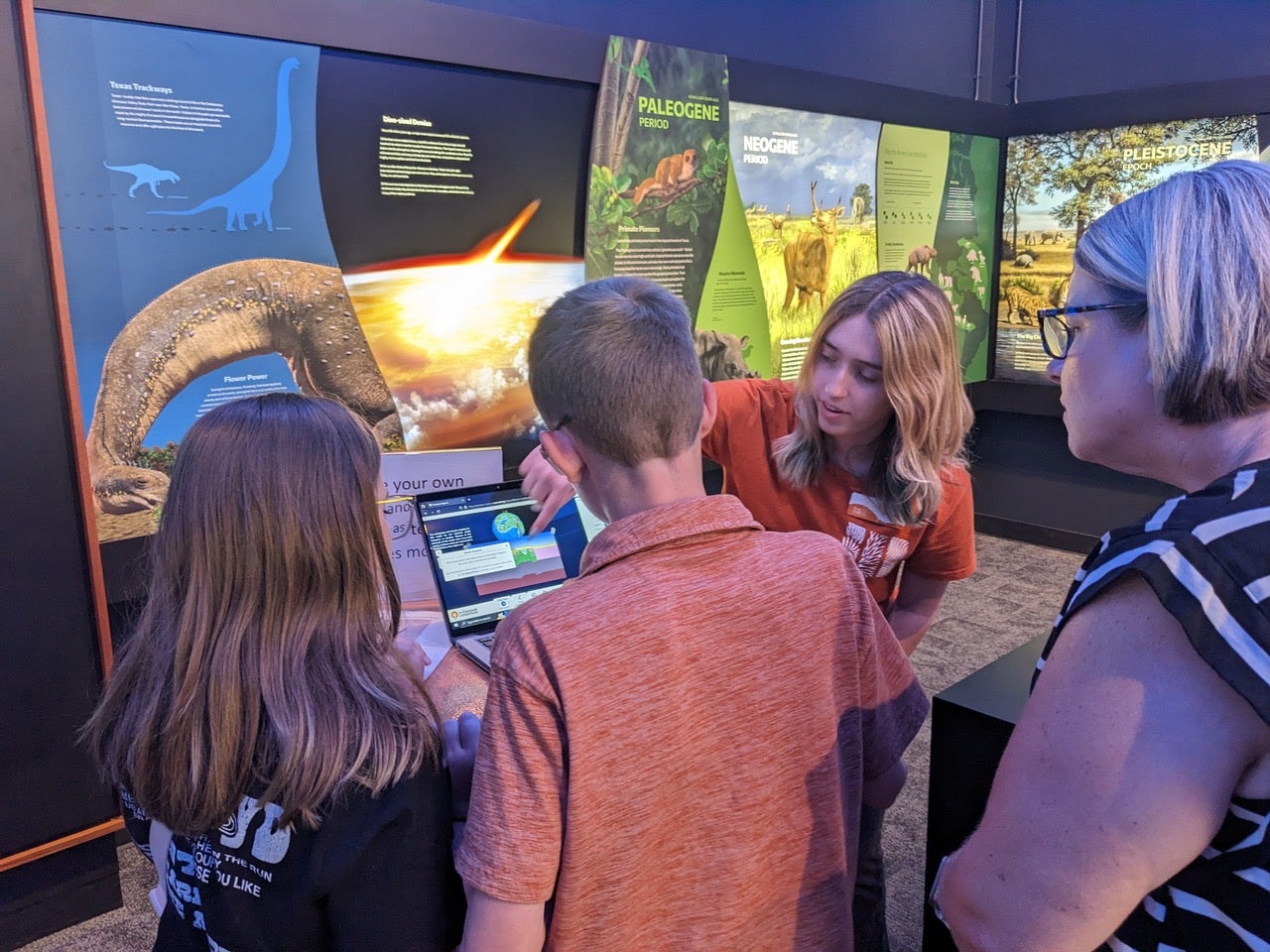 visitors doing an Earth Day activity