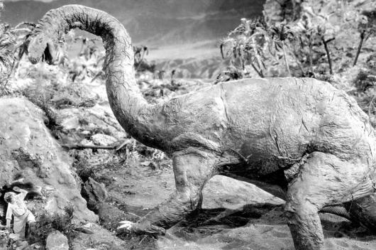 image of a dinosaur depicted in "The Lost World" movie, 1925
